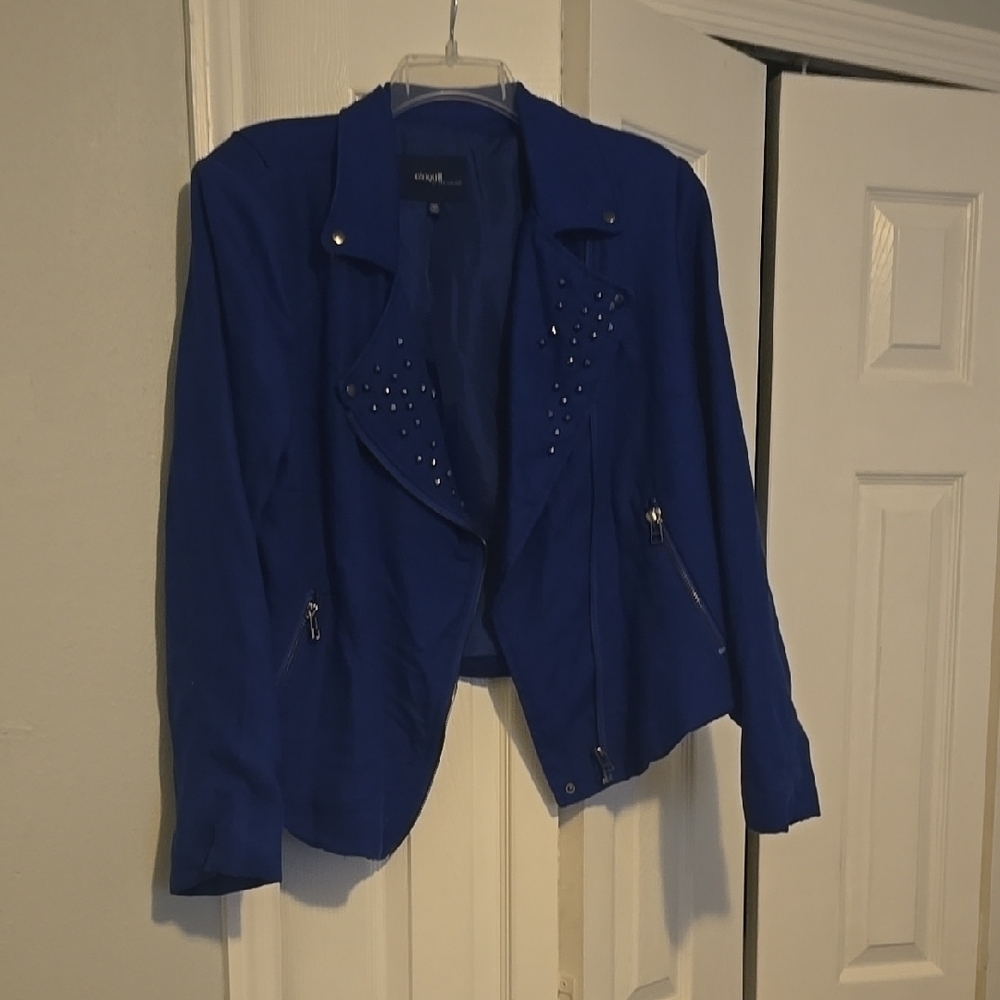 Blue Studded Women's Jacket